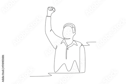 People are demonstrating. Civil rights day concept one-line drawing