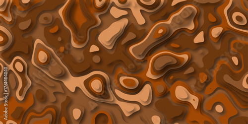 Earthy Abstract Topographic Paper Cutout Background with Warm Brown Tones and Natural Depth texture organic