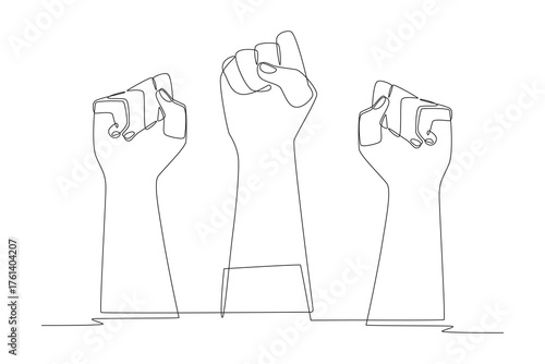 Civil rights day concept one-line drawing