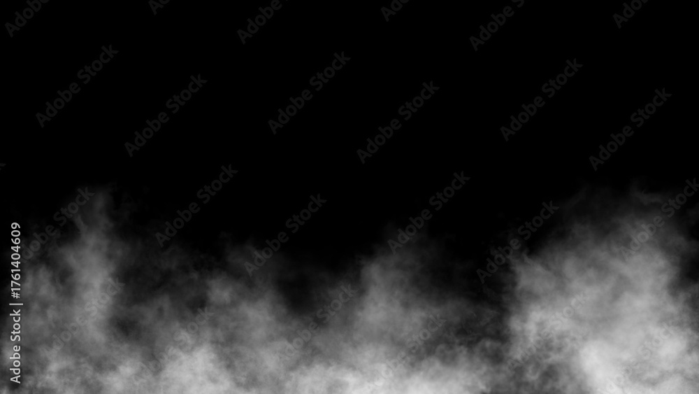 Fototapeta premium Abstract smoke misty fog on isolated black background. Texture overlays. Design element.