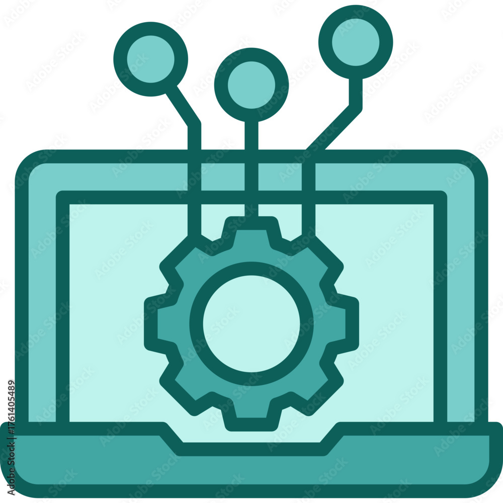 Obraz premium Data Network solid icon