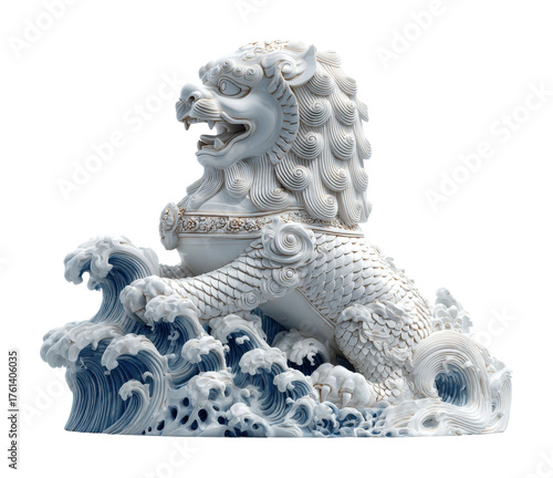 Wallpaper Mural Majestic lion sculpture coastal piece serene environment view isolated on transparent background Torontodigital.ca