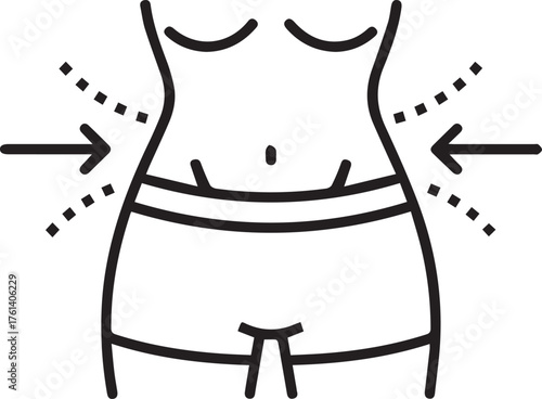 Icon representing weight loss and slim body shape thin