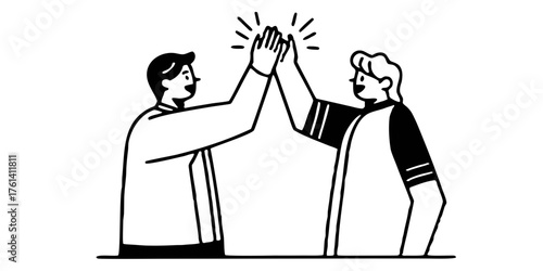 High five team collaboration teamwork success achievement celebration together partnership agreement support concept