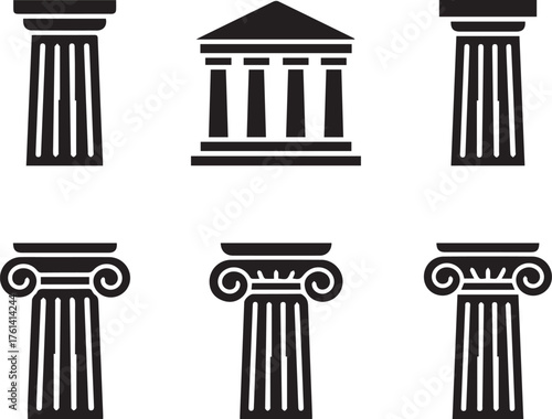 Collection of Architectural Column Icons architecture