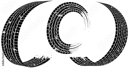 Dynamic tire track marks convey speed, power, and motion, perfect for automotive designs