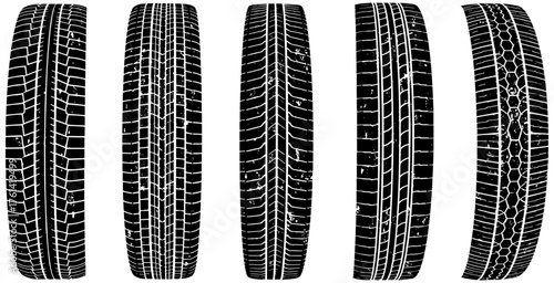 Tire track patterns for automotive design, transportation safety, and vehicle performance tests