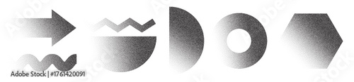 Abstract halftone dotted shapes for creative layouts
