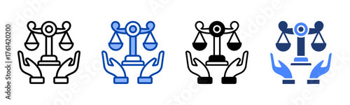 Human Rights icon set multiple style collection
