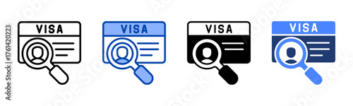 Identification icon set multiple style collection
