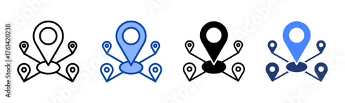 Mobility icon set multiple style collection