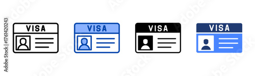 Visa icon set multiple style collection