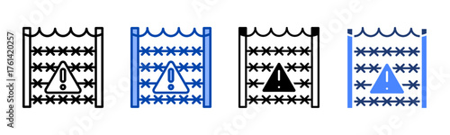 Border icon set multiple style collection