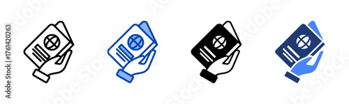 Citizenship icon set multiple style collection