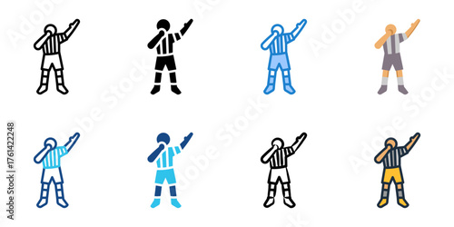 Referee icon set multiple style collection 
