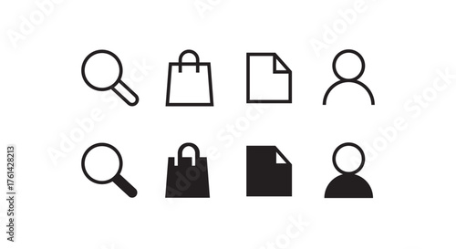 shopping. ecommerce, shop, sale, store line icon set  online shopping, contactless delivery line icons set, editable stroke isolated on white, linear vector outline illustration, symbol logo design