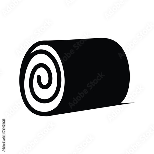Minimalistic vector graphic of a tightly rolled mat with a spiral end
