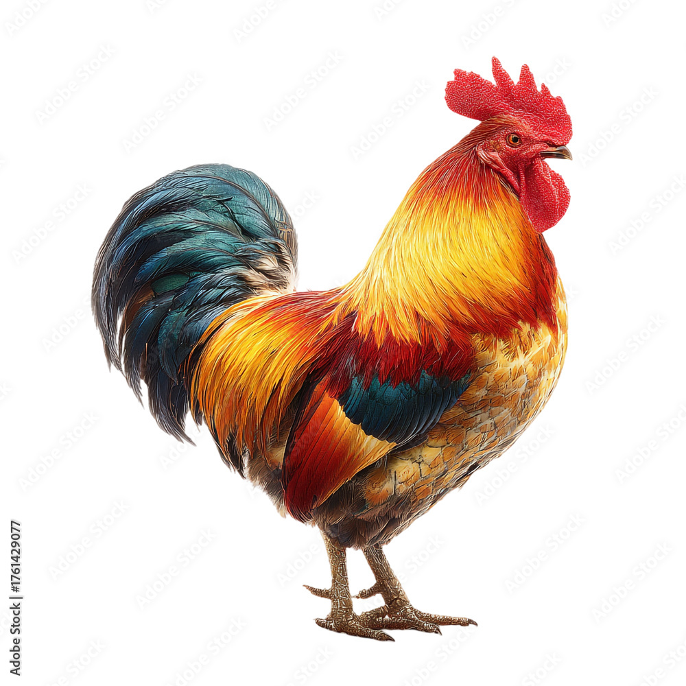 Fototapeta premium Rooster isolated on transparent background
