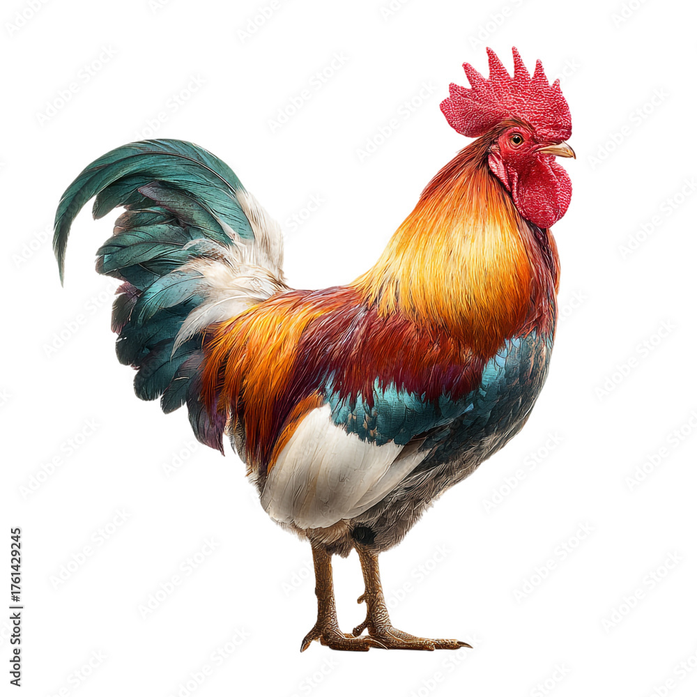 Fototapeta premium Rooster isolated on transparent background