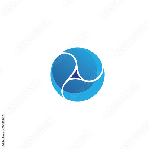 Waves beach logo and symbols template icons app blue