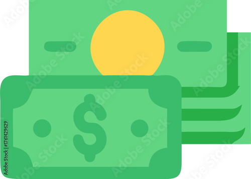 vector illustration of a dollar sign on green background