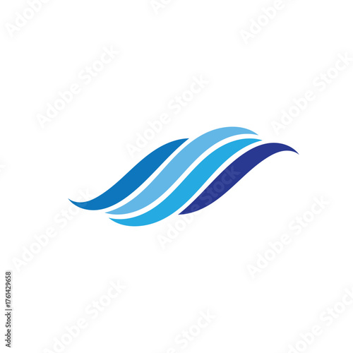 Waves beach logo and symbols template icons app blue