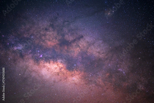 The center of Milky way galaxy with stars and space dust in the universe