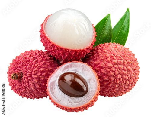 lychee on white background