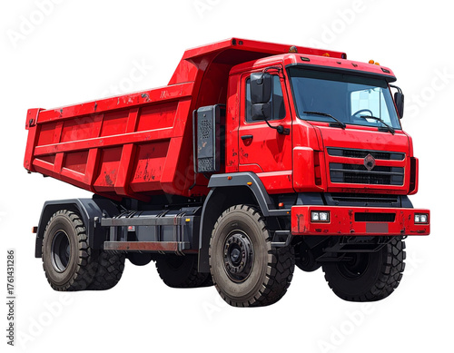 red truck isolated on white