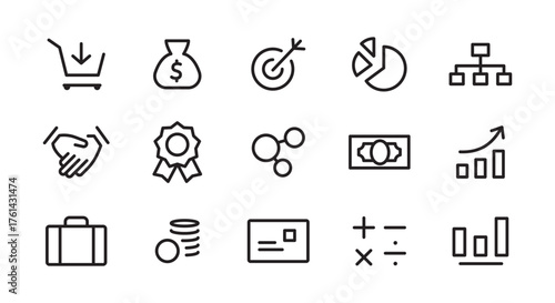 business icon set pack line and flat icons set pack, editable stroke isolated on white, linear vector outline illustration, symbol logo design style