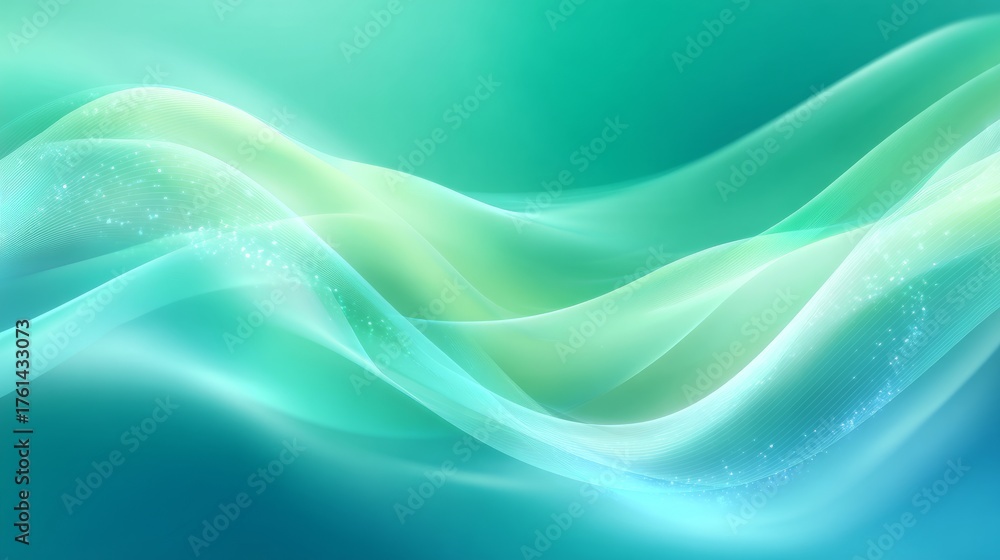 Fototapeta premium A blue wave with a green background