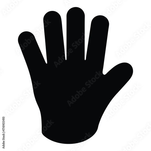 Silhouette of a human hand with fingers extended in a friendly gesture