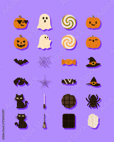 할로윈 파티를 준비하는 잭오호박과 유령 친구들