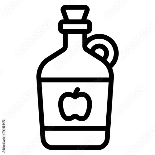 Simple vector illustration of apple cider in a glass.