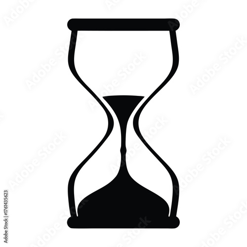 Hourglass timer showing time passing and measuring time in simple style