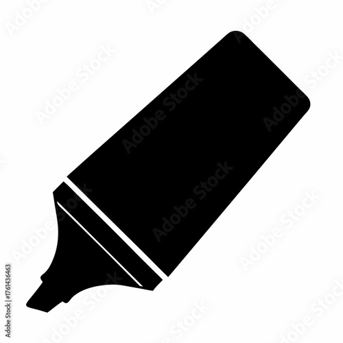 Black highlighter icon highlighting concept, vector illustration design on white background