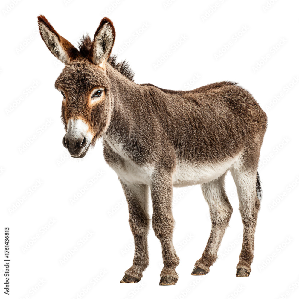 Fototapeta premium Donkey isolated on transparent background