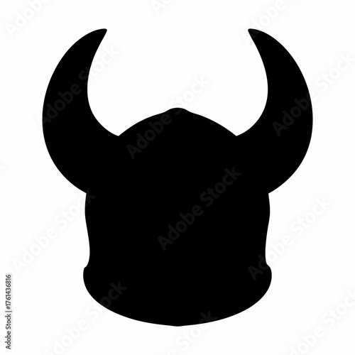 Silhouette of a horned helmet, reminiscent of a Viking or barbarian design