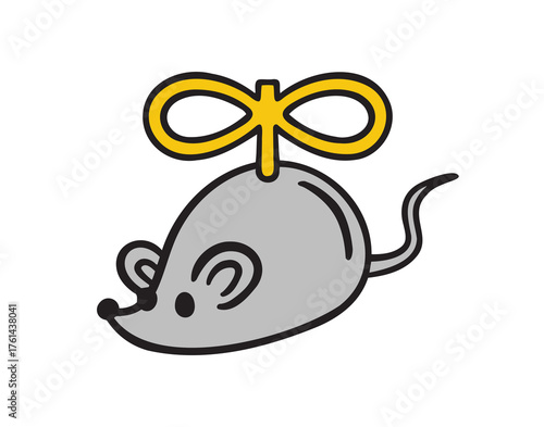  clockwork mouse toy mouse icon doodle hand drawn. colorful cartoon line drawing clipart symbol