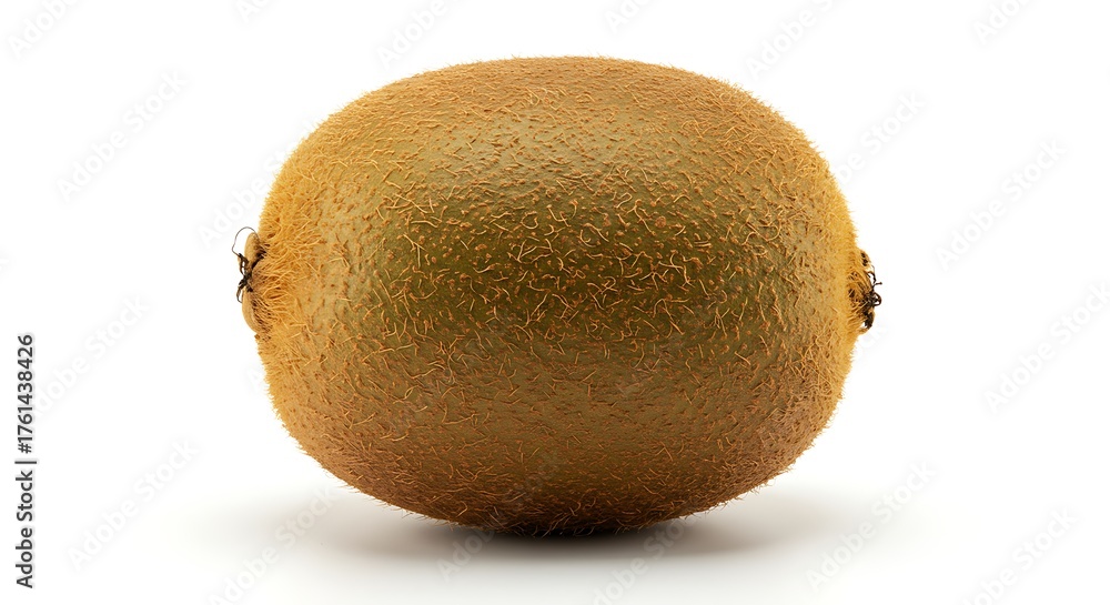 Fototapeta premium Single Ripe Kiwi Fruit Isolated on White Background.