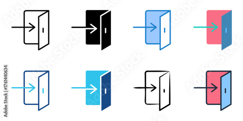 Entrance icon set multiple style collection 

