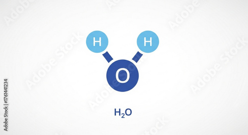 Simplified illustration depicting the molecular structure of a water molecule, H2O.
