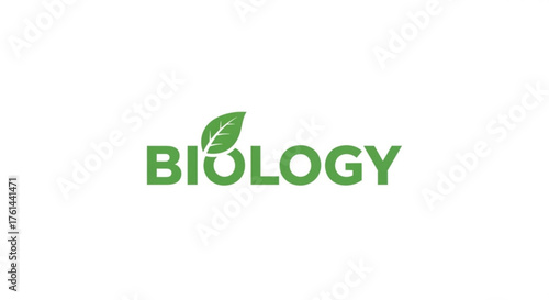 The word "Biology" is displayed with a leaf incorporated into the design, on a white background.
