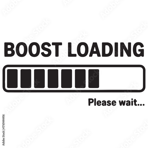 Boost Loading Progress Bar Vector Icon - Please Wait Screen Indicator