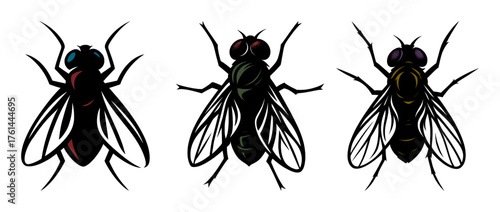 vector set silhouette of the fly (artwork 1)