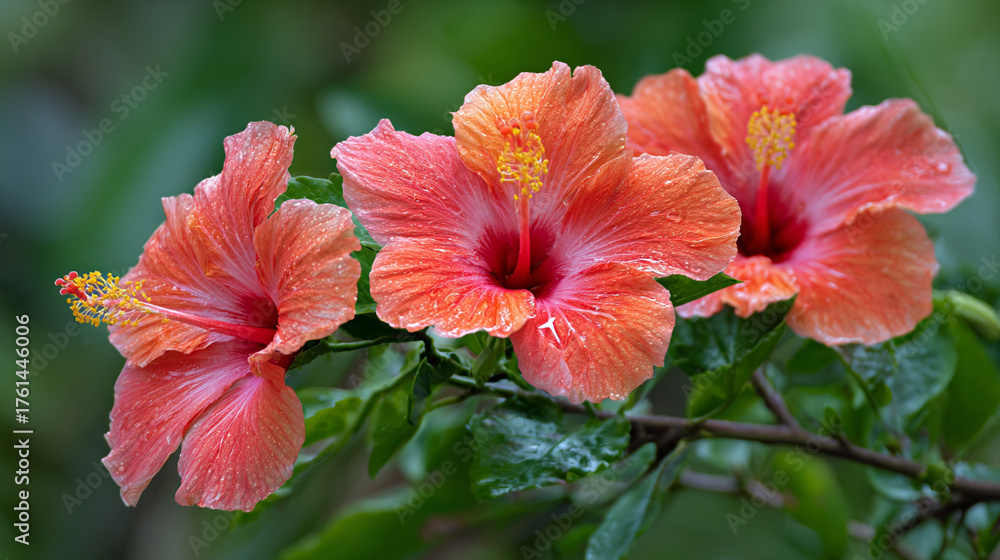 Obraz premium Brightly colored hibiscus inflorescences