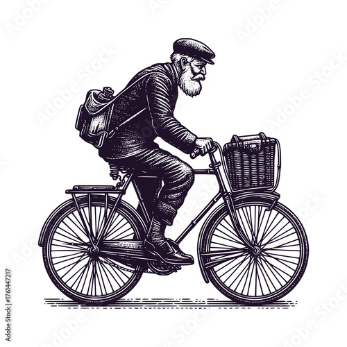 old man riding a bicycle