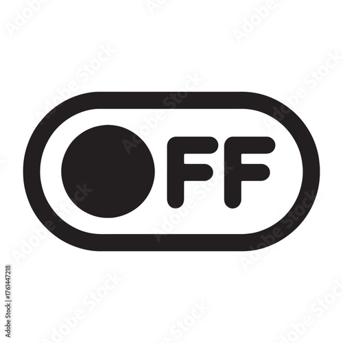 Off Toggle Switch Vector Icon - UI Button Slider Symbol