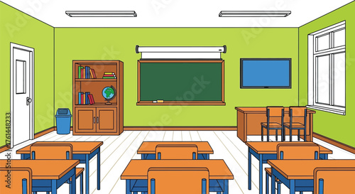 Classroom illustration school interior design learning space