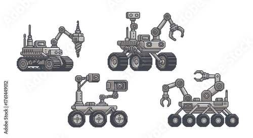Pixel Art Rovers Exploration Vehicles for Digital Frontiers